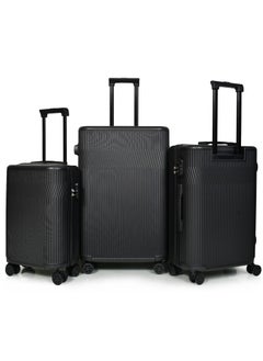 MORANO MORANO Hard-Side Luggage Set for Unisex Lightweight 4 Double Wheeled Suitcase with Built-In Type Lock (Set of 3 Pcs,Black)  - Image 1