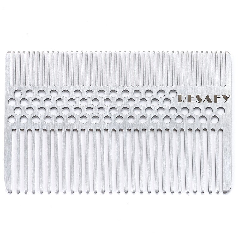 Resafy Stainless Steel Hair Comb AntistaticFinetoothPocket  Travel Comb Metal CombDandruff Comb Mens Razor Comb Wallet Comb Credit Cart Size Pocket Comb for Thinner Hair Beard  Mustache Comb