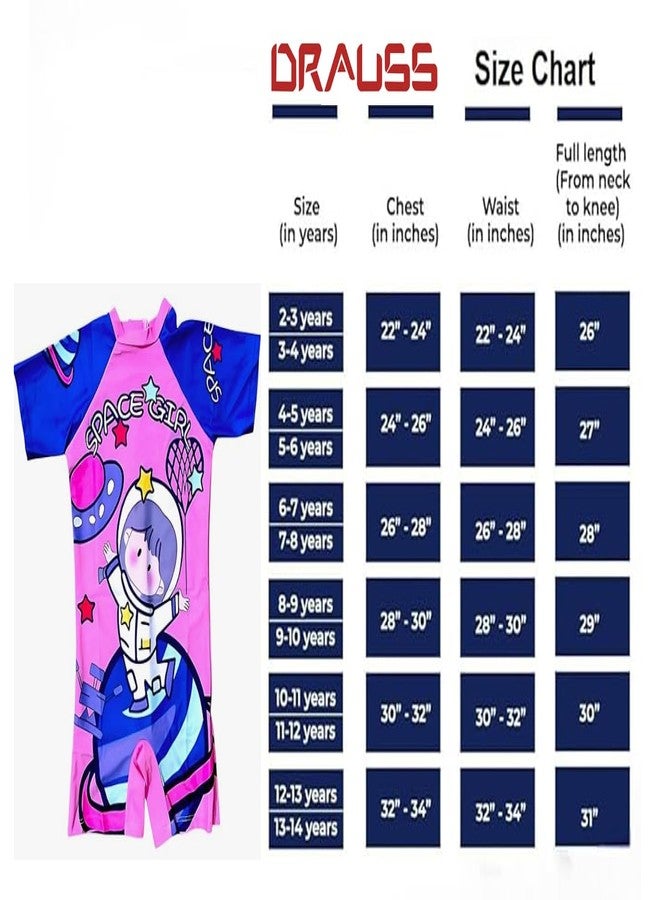 DRAUSS Morex Kids One-Piece Printed Swimsuit | Poly Spandex Quick-Dry Swimwear with UV Protection & Zipper | Soft Stretchable Swimming Costume for Boys & Girls (3-4 Y_Blue) - Image 5