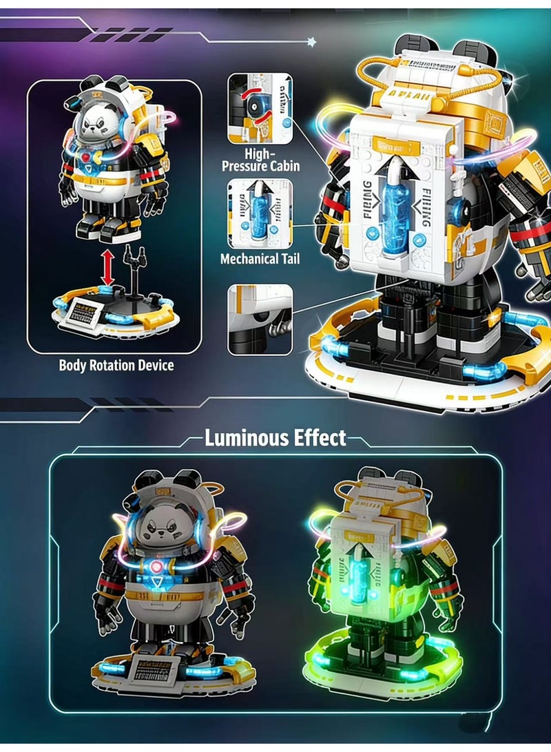 لعبة مكعبات بناء صغيرة على شكل باندا عملاقة صينية - مجموعة هدايا للأطفال، لعبة تعليمية إبداعية للأطفال من سن 6 سنوات فما فوق. - Image 2