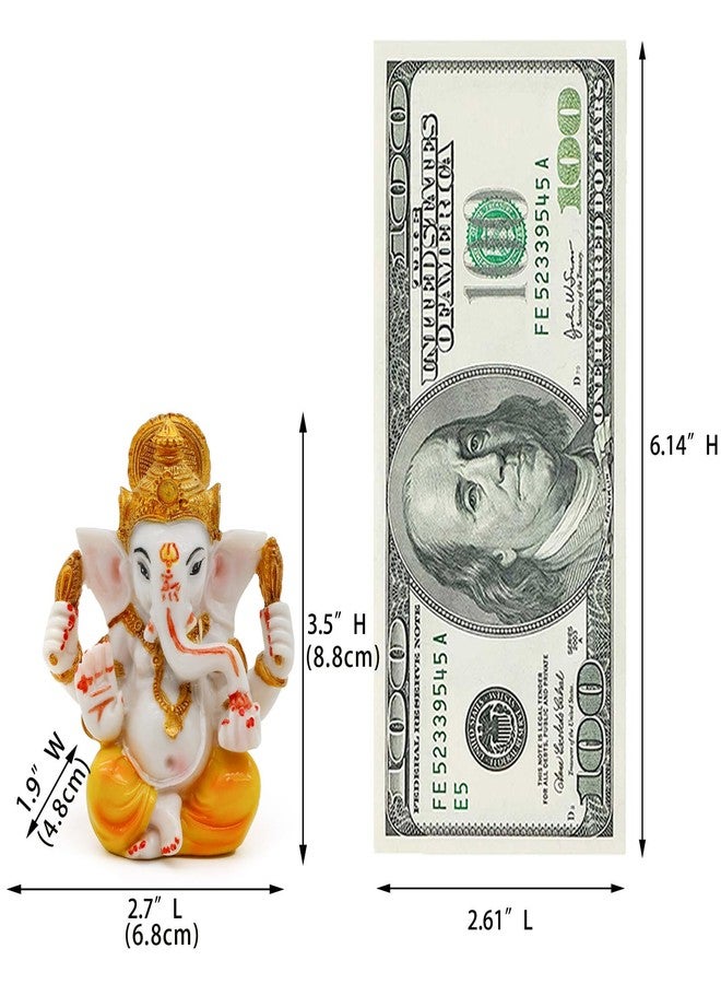 BangBangDa Indian Ganesh Idol Car Dashboard - Hindu Ganesha Statue Elephant God India Ganpati Lord Murti Mandir Diwali Gifts Yoga Zen Meditation Room Altar Shrine Kit Temple Puja Pooja Items Decor - Image 4