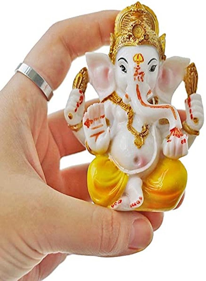 BangBangDa Indian Ganesh Idol Car Dashboard - Hindu Ganesha Statue Elephant God India Ganpati Lord Murti Mandir Diwali Gifts Yoga Zen Meditation Room Altar Shrine Kit Temple Puja Pooja Items Decor - Image 2