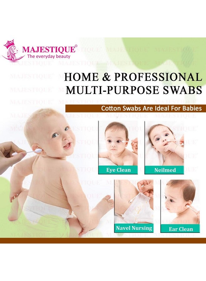 Majestique Baby Safety Cotton Swab Ideal for Babies 100% Paper Organic Soft & Gentle Tip for Cleaning, Makeup Removal & More - 80-Swabs for Baby (Pack of 2) - Image 5