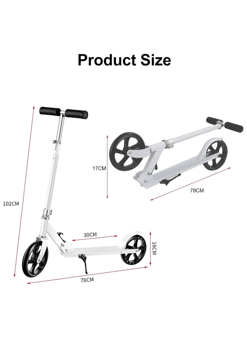 Jorunb 2-Wheel Kick Scooter, Height Adjustable Handlebar, Rear Brake, Easy-Folding, 8 inch wheels - Image 2