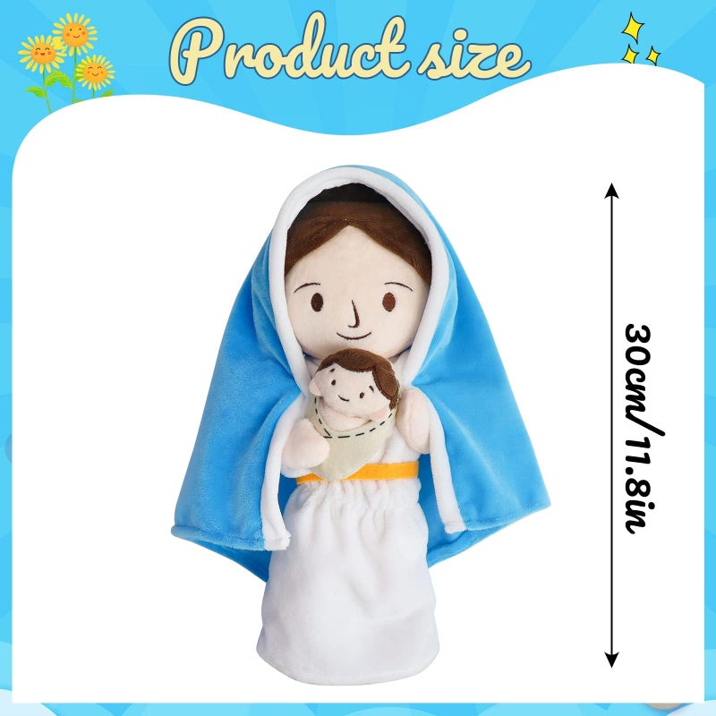 Yelakey Jesus Plush Doll Guardian Mary Stuffed Baptism plushie Savior Toy for Church Sunday School Religious Easter - Image 2