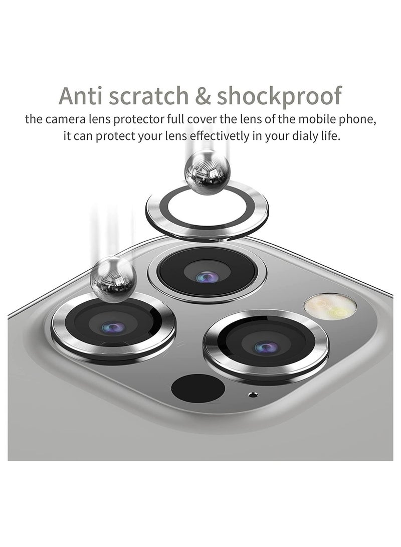ELTRAZONE Camera Lens Screen Protector for iphone 15 Pro/iphone 15 Pro Max 2023, 9H Transparent Camera Tempered Glass Grade Protective Cover (Silver) - Image 4