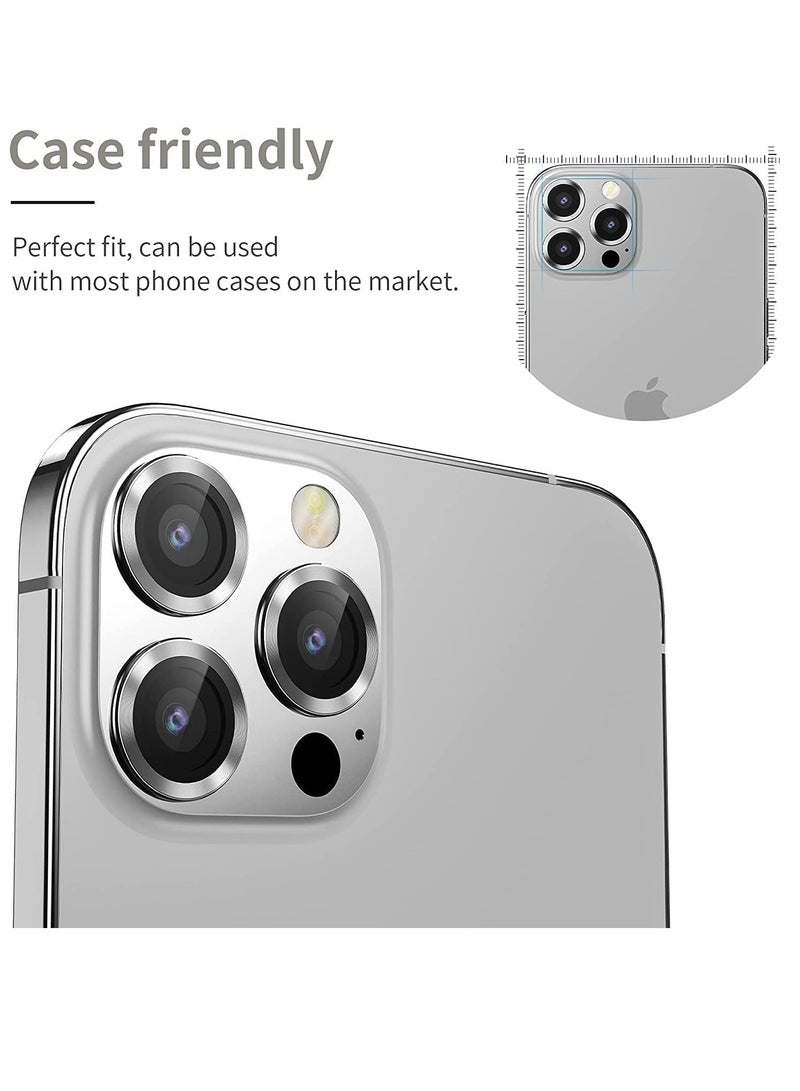 ELTRAZONE Camera Lens Screen Protector for iphone 15 Pro/iphone 15 Pro Max 2023, 9H Transparent Camera Tempered Glass Grade Protective Cover (Silver) - Image 5