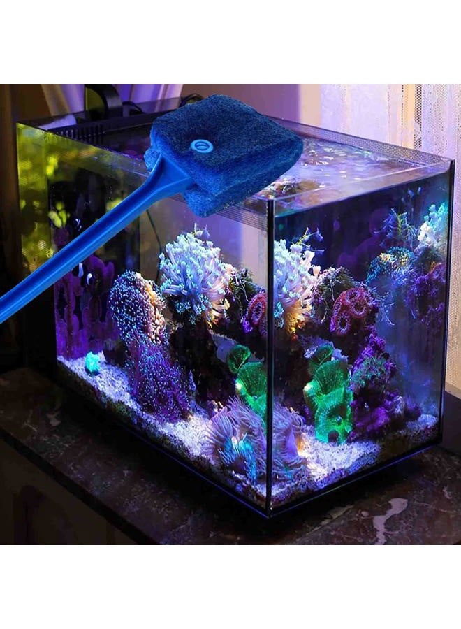AOODOOM 3 PCS Double-Sided Aquarium Fish Tank Algae Cleaning Brush with Non-Slip Handle, Sponge Scrubber Cleaner for Glass Aquariums and Home Kitchen - Image 3