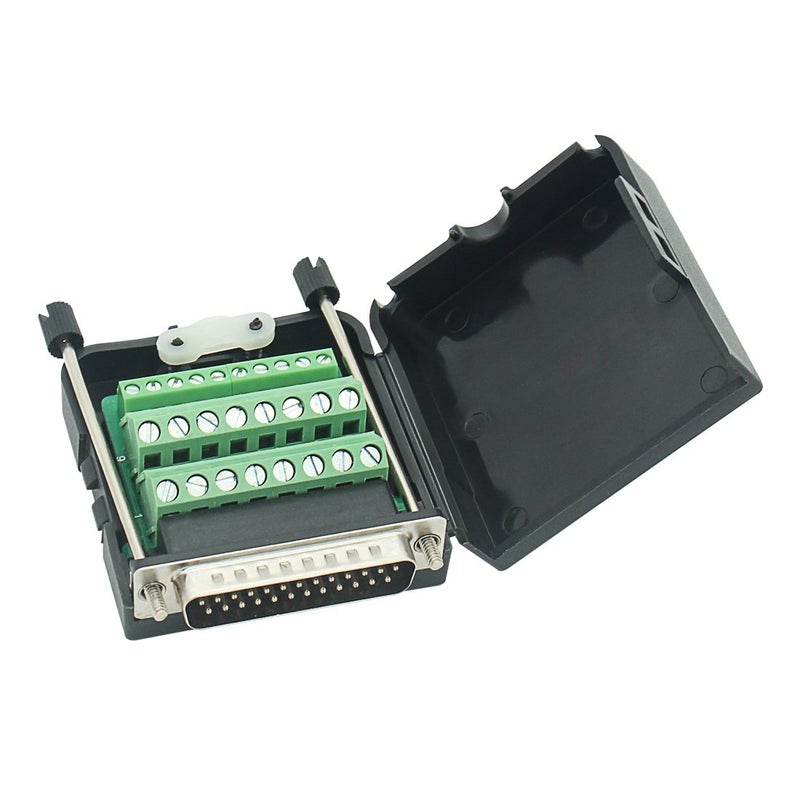 YIOVVOM Connector DB25 DSUB Male Adapter 25pin Port Adapter to Terminal Connector Signal Module Db25 Breakout Board SolderFree with caseMale Connector DB25 with case