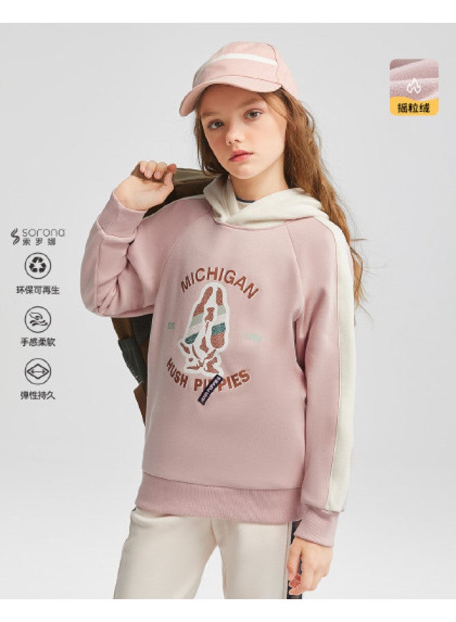 Hush Puppies Neutral Hooded Sweatshirt For Boys And Girls, Children's Running And Sports Sweatshirt For Spring And Autumn, New Year Outfit For Students, New Year Visiting Clothes - Image 1