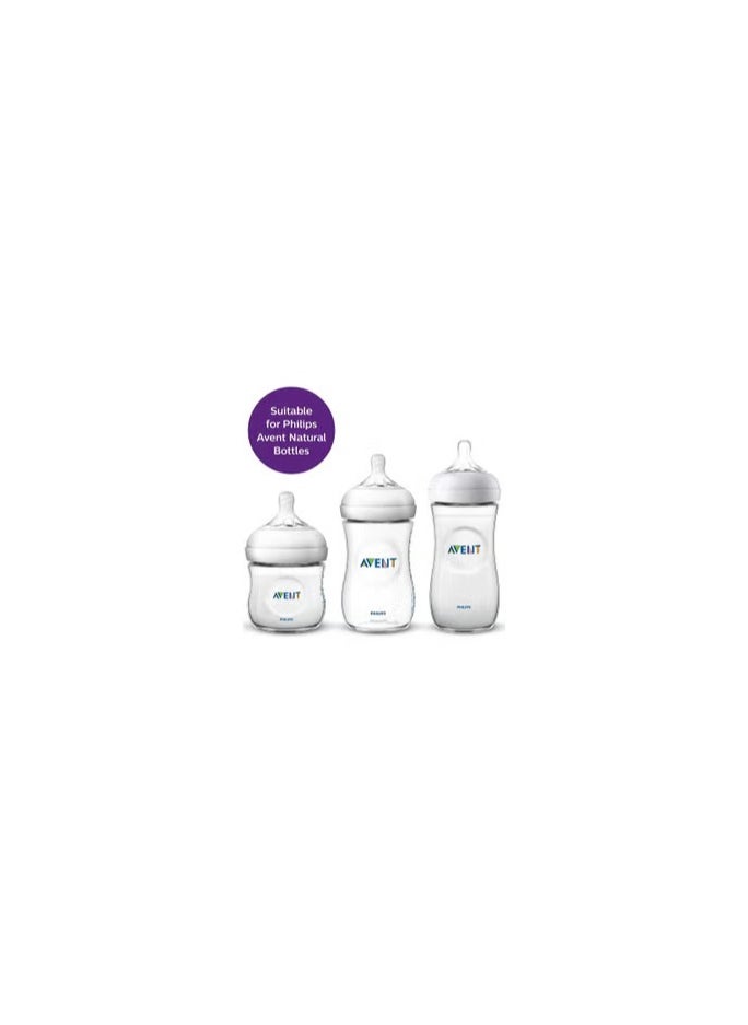 Generic Pack Of 2 Ultra Flexible Silicone Natural Baby Bottle Teats Newborn Flow 0M+, Clear  - Image 2