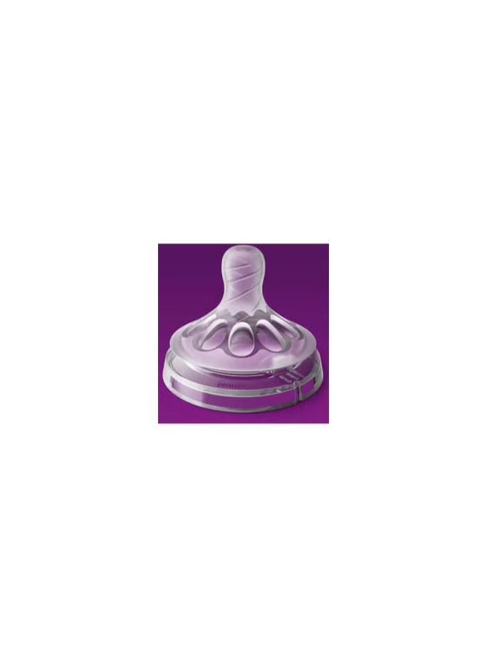 Generic Pack Of 2 Ultra Flexible Silicone Natural Baby Bottle Teats Newborn Flow 0M+, Clear  - Image 3