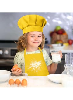 Kids Apron and Chef Hat Set Adjustable Cooking Art Apron with 2 Pockets Toddler Chef Hat and Apron for Cooking Baking and Painting - pzsku/ZEA79B90BDA5659FE9E72Z/45/_/1740715017/606e2ccc-aa55-41ff-89b3-37861f5bf032