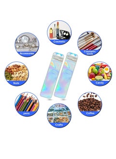 Excefore 200 PCS Resealable Holographic Bags, Holographic Rose Packaging Storage Bag for Jewelry, Lip Gloss, sticker, lash, Candy, Snack, 2.56x9.44 (Rainbow)  - Image 3