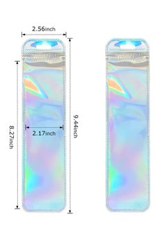 Excefore 200 PCS Resealable Holographic Bags, Holographic Rose Packaging Storage Bag for Jewelry, Lip Gloss, sticker, lash, Candy, Snack, 2.56x9.44 (Rainbow)  - Image 2