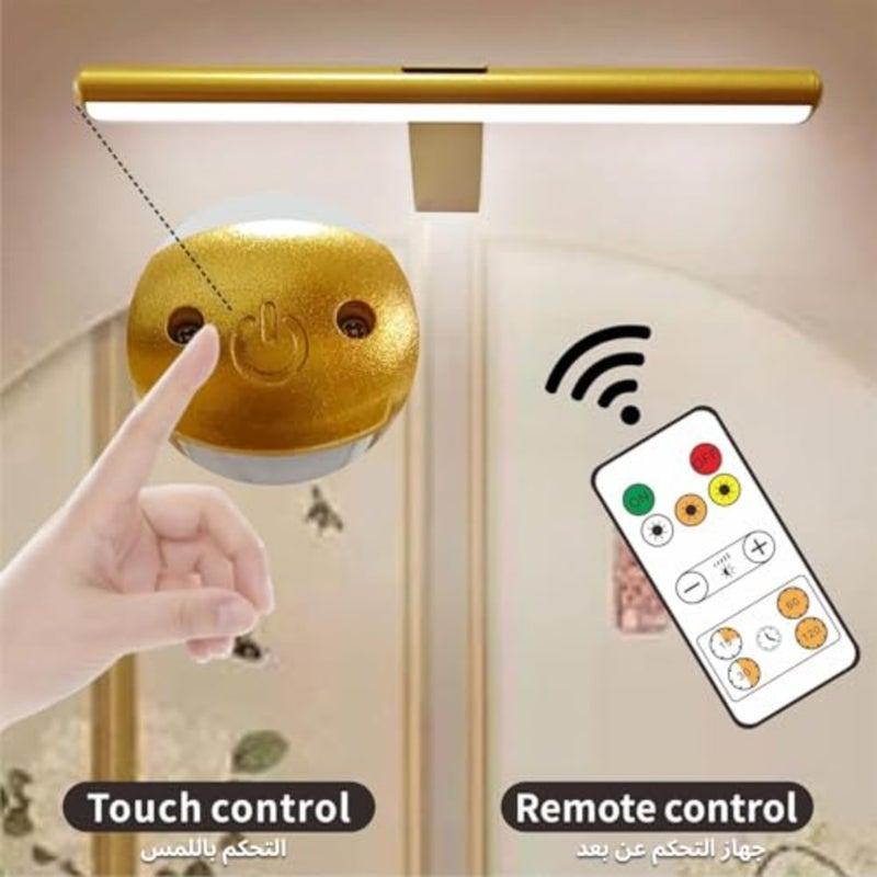 42Cm Wireless Led Picture Light, Rechargeable Wall Light Invisible Adjustable andTimer With Remote Light Painting Display Lamp For Picture Frame Art Gallery Cabinet Mirror Gold - Image 5