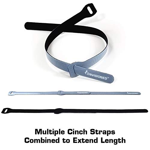 ENVISIONED Reusable Cable Ties Large and Strong Gripping Jumbo Size 3/4" x 16" for Large Bundles of Cables - 10 Pack (Black) - Image 5