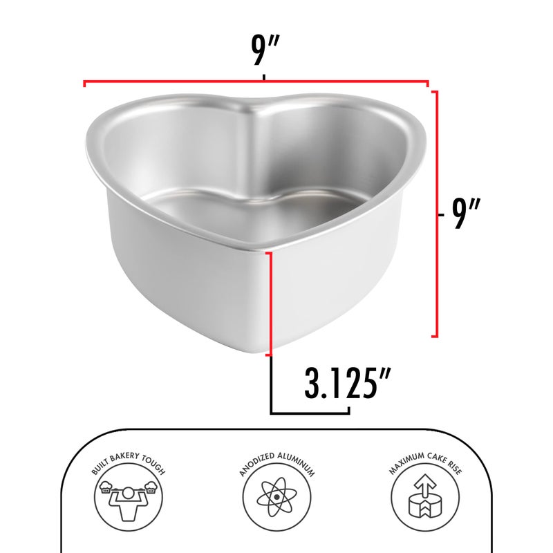 Fat Daddio's PHT-83 Anodized Aluminum Heart Cake Pan, 8 x 3 Inch - Image 3