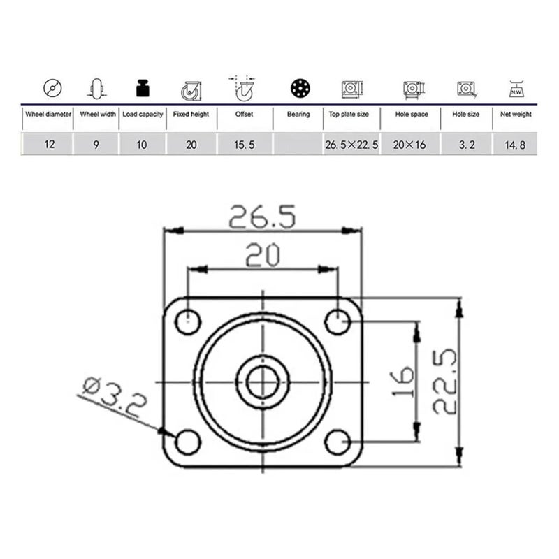 عجلات دوّارة عالمية 6 قطع ملونة أ ملحقات أجهزة بكرات نقل الأثاث - Image 4