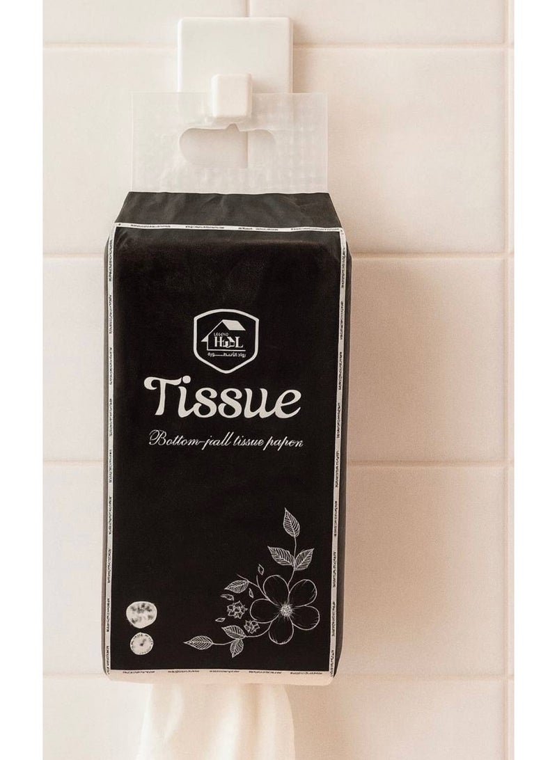 4-Ply Hanging Facial Tissues, 2000 Sheets (500 Pulls), Space-Saving Wall-Mounted Dispenser with Decorative Print, Ultra Soft & Strong for Car, Bathroom, and Kitchen