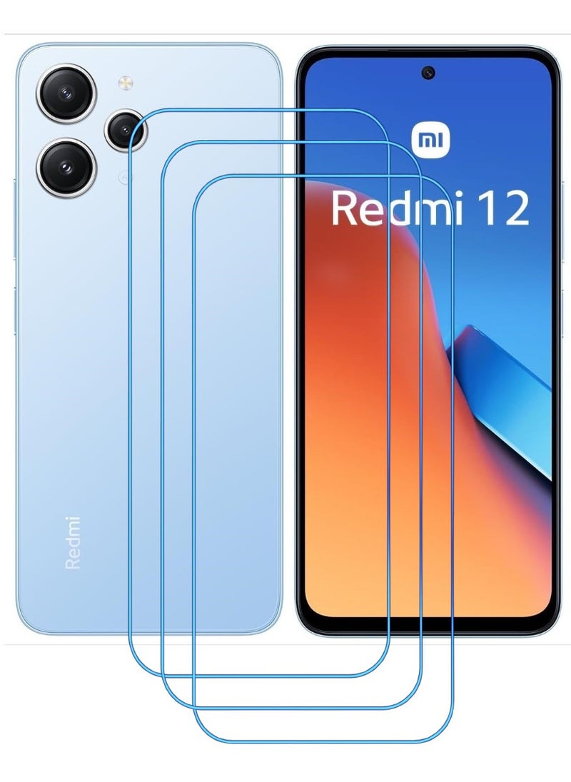 ACLIX 3 Pieces Antistatic ESD Dustproof Premium Quality High Definition Clear Tempered Glass Screen Protector Designed For Xiaomi Redmi 12 - Image 1