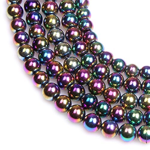 JOE FOREMAN 8mm Round Multicolored Hematite Gemstone Beads for DIY Jewelry Making 15" - Image 3