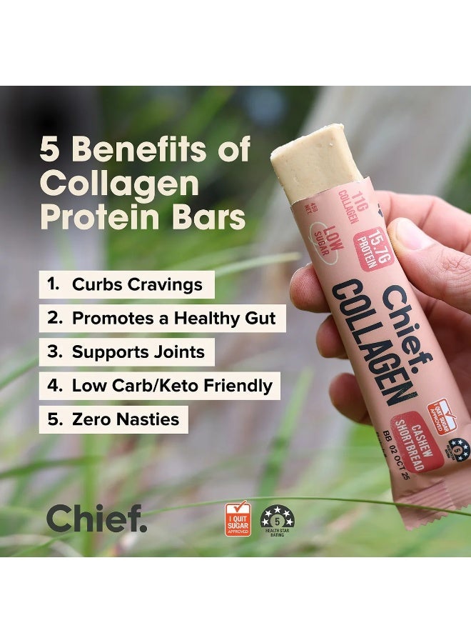 Chief Collagen Protein Bars – Cashew Shortbread (12 Bars) - Image 3