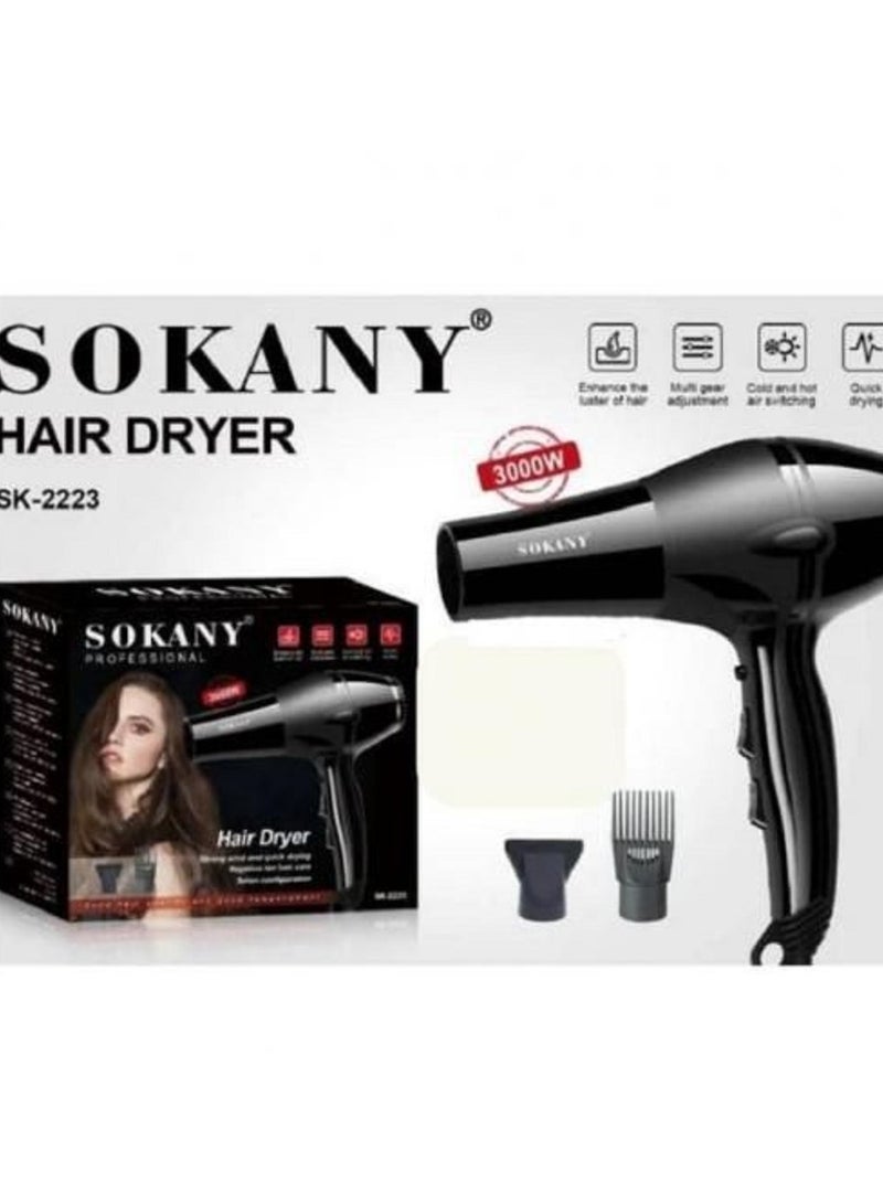 sokany SK-2223 Professional hair dryer with 3 extras - 3000 W - Image 2