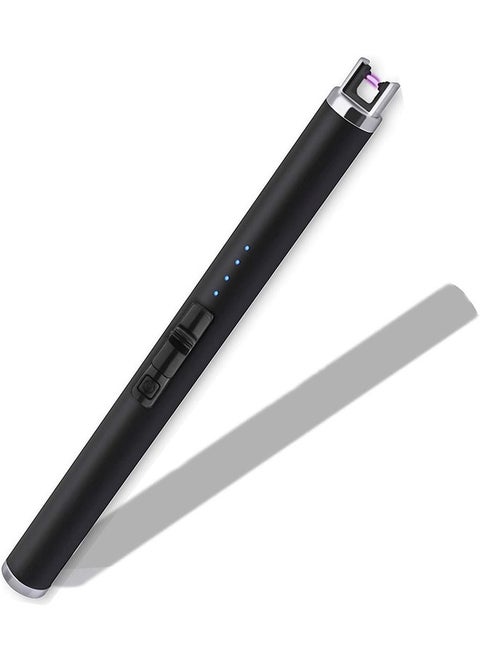 Lighter Candle, Lighter Electric Arc Coil with Upgrade Battery Indicator Triple Safety Rechargeable Flameless Windproof Portable 6.89IN Stainless Steel No Spark&Smell Pocket Size