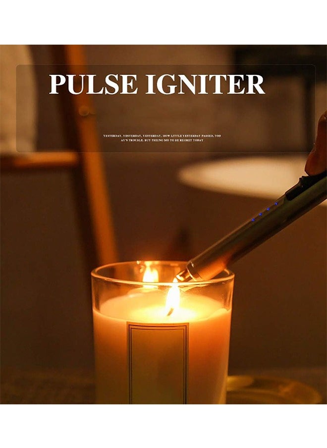 Garlo - Lighter Candle, Lighter Electric Arc Coil with Upgrade Battery Indicator Triple Safety Rechargeable Flameless Windproof Portable 6.89IN Stainless Steel No Spark&Smell Pocket Size - Image 1