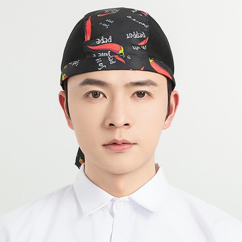 Breathable Mesh Japanese Food Shop Pirate Hat Catering Waiter Work Hat Chef Hat Beret Men And Women Baotou Hat - Image 5