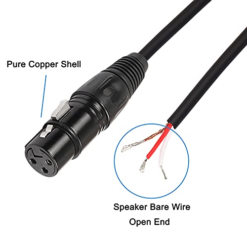 MEIRIYFA XLR Cable - 0.5M Pigtail Bare Wire Open End Gold Plated XLR Connector Speaker Cord Replacement Audio Cable for DJ/PA Amplifier Subwoofer - Image 2