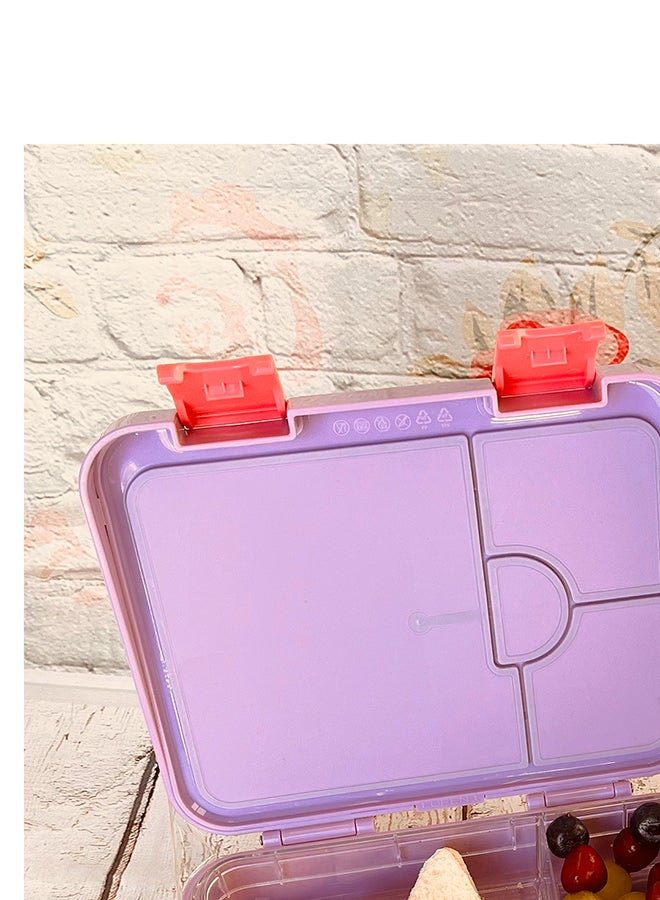Eazy Kids إيزي كيدز - صندوق غداء بينتو قابل للتحويل مخصص لـ 6 و 4 مع مجموعة قاطع الساندويتش - بنفسجي حورية البحر - Image 3
