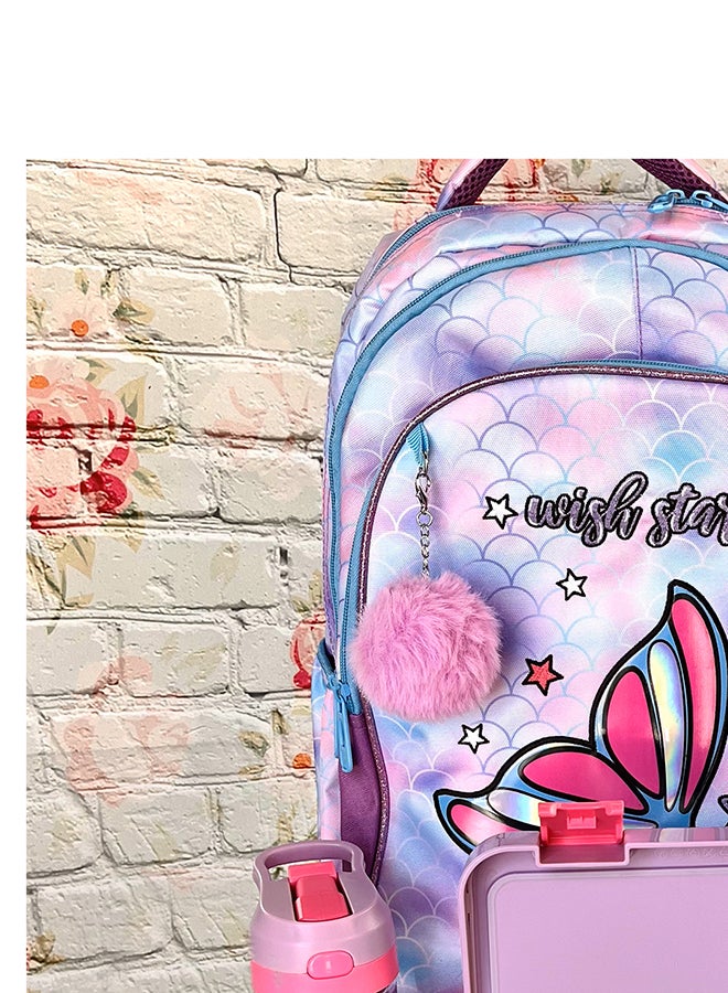 Eazy Kids إيزي كيدز - صندوق غداء بينتو قابل للتحويل مخصص لـ 6 و 4 مع مجموعة قاطع الساندويتش - بنفسجي حورية البحر - Image 5