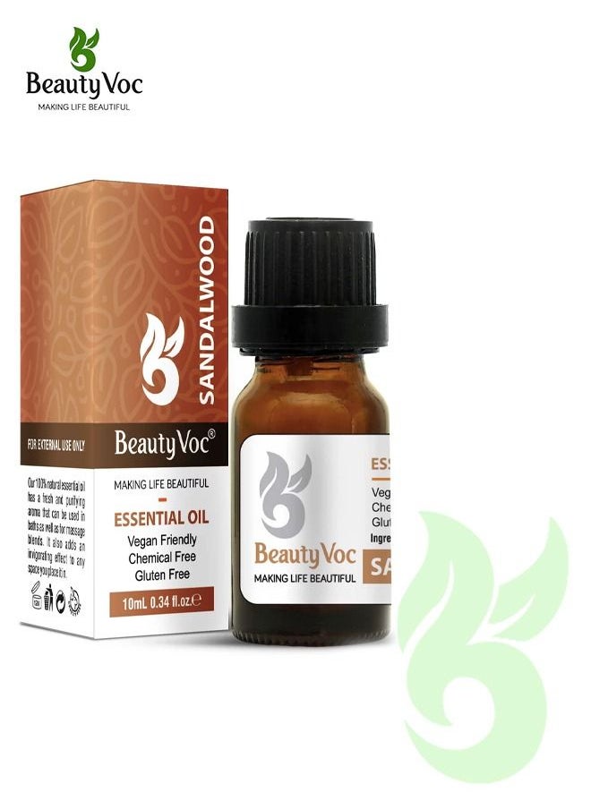 BEAUTY VOC Soothing Sandalwood Essential Oil Enriched with Antioxidant and Anti-Aging Potentials for Aromatherapy, Relaxation, and Skin Rejuvenation 10ml  - Image 1