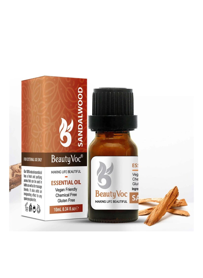 BEAUTY VOC Soothing Sandalwood Essential Oil Enriched with Antioxidant and Anti-Aging Potentials for Aromatherapy, Relaxation, and Skin Rejuvenation 10ml  - Image 2