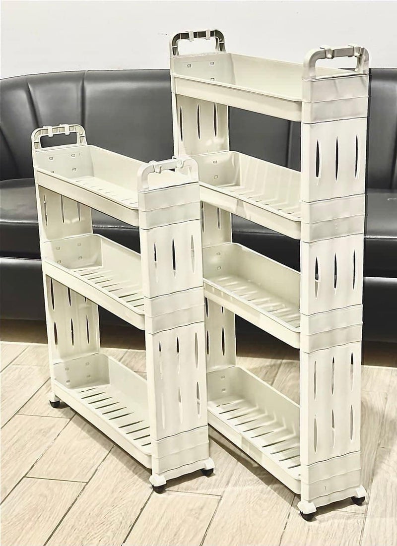 Organizer for kitchen and bathroom 4 shelves, white