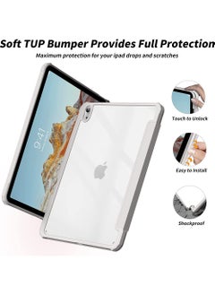 روك بو حافظة لجهاز iPad Air 11 بوصة M3/M2 2025/2024، iPad Air 5 10.9 بوصة 2022/Air 4 10.9 بوصة 2020 الجيل الخلفي الشفاف مع حامل قلم غطاء إيقاظ/سكون تلقائي لجهاز Air 4/Air 5 10.9 بوصة، Air 6/Air 7 11 بوصة 2025/2024  - Image 3
