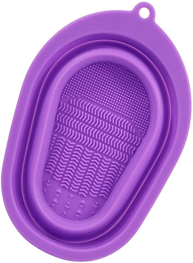 JULEX Makeup Brush Cleaning Mat, Silicone Makeup Brush Scrubber, Cosmetic Brush Cleaner, Brush Cleaning Pad, Foldable makeup brush cleaning Bowl - Image 5