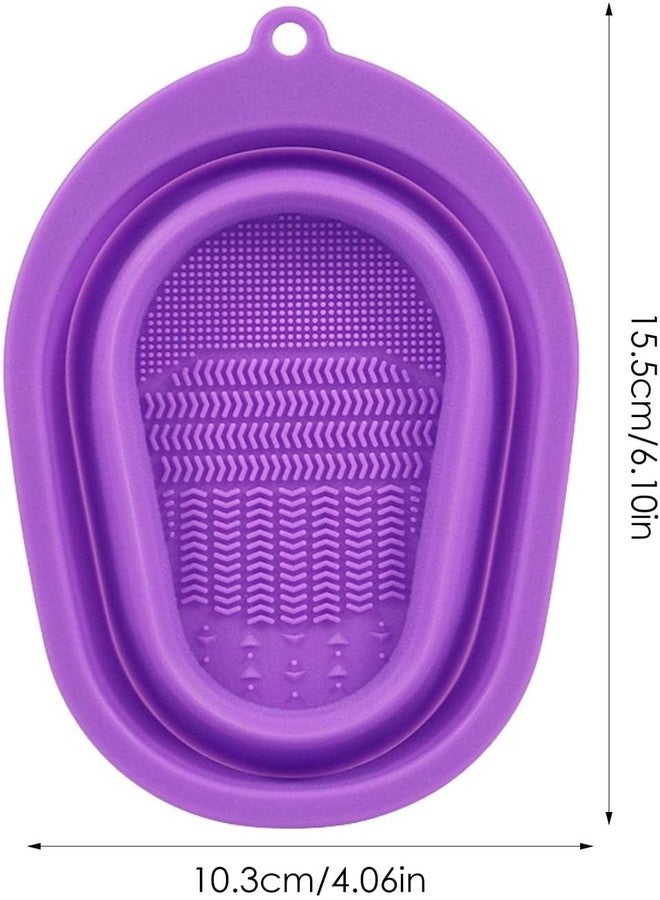 JULEX Makeup Brush Cleaning Mat, Silicone Makeup Brush Scrubber, Cosmetic Brush Cleaner, Brush Cleaning Pad, Foldable makeup brush cleaning Bowl - Image 4