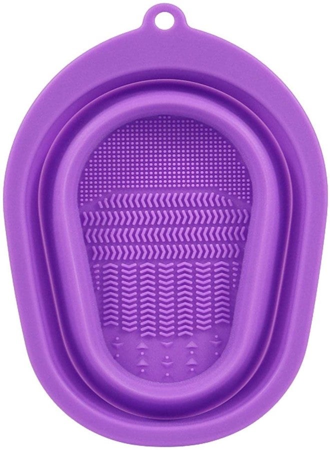 JULEX Makeup Brush Cleaning Mat, Silicone Makeup Brush Scrubber, Cosmetic Brush Cleaner, Brush Cleaning Pad, Foldable makeup brush cleaning Bowl - Image 1