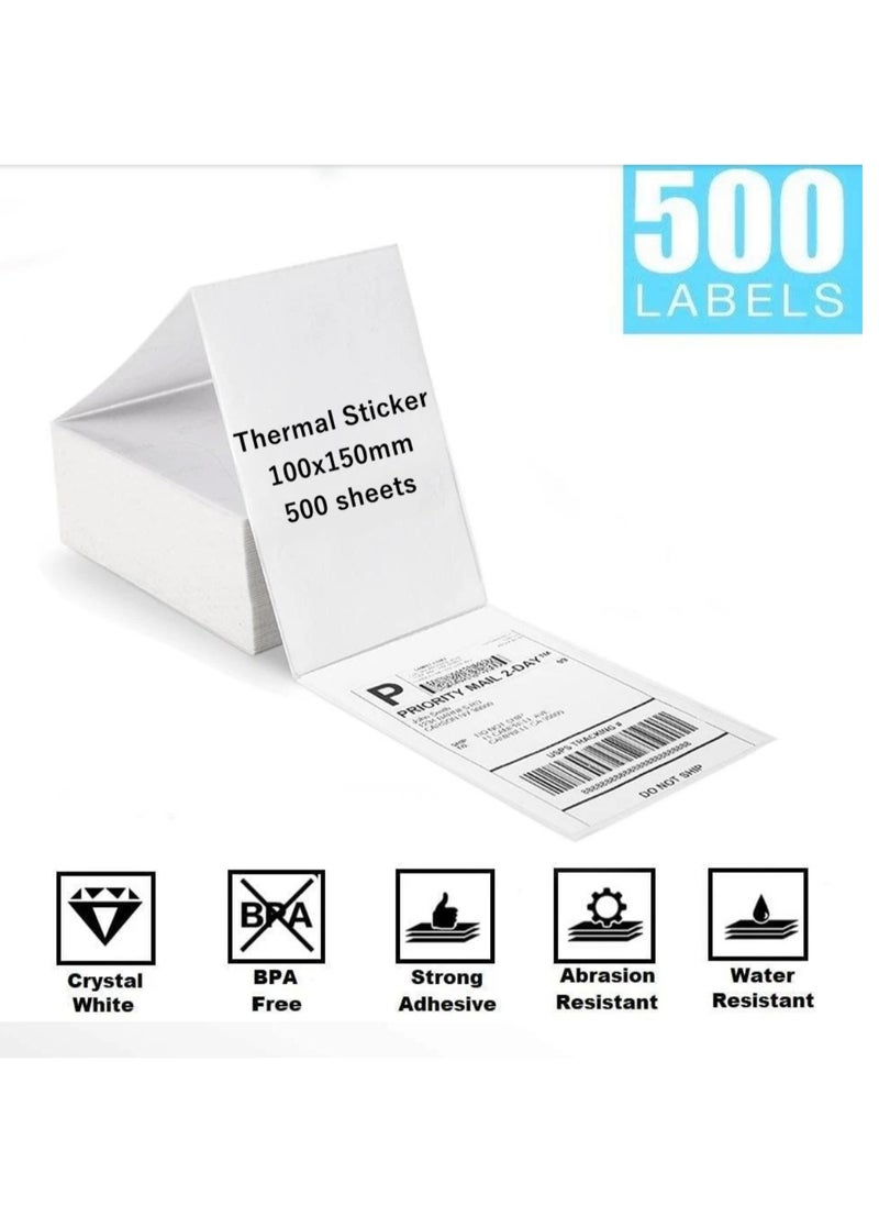 AirYoung 4"x6" Thermal Direct Shipping Label-Pack of 500 Per Labels  Adhesive Labels Compatible with Phomemo Label Printer  - Image 1