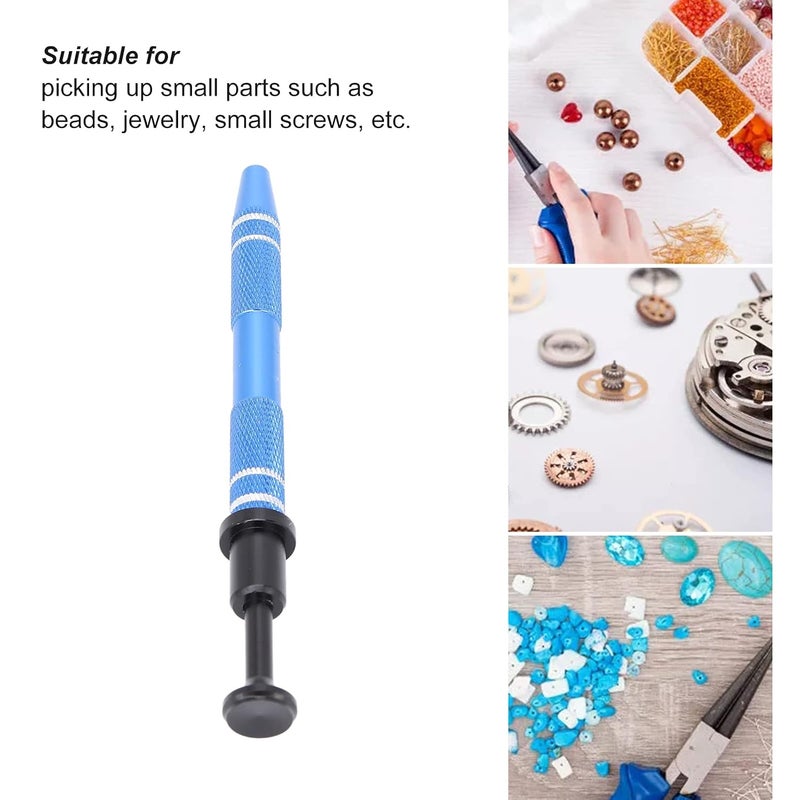 klarako 4 Prongs Grabber Jewelry Pick Up Tool，Metal Prong for Gems Diamond Pearls Beads Small Parts, Catcher Holder Jewelry Making Accessory(blue) - Image 4