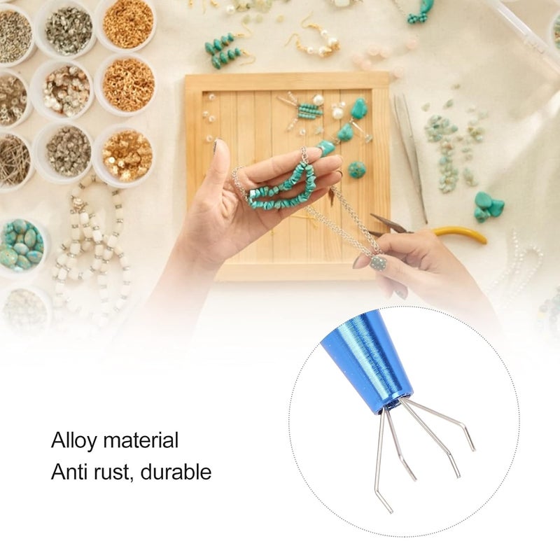 klarako 4 Prongs Grabber Jewelry Pick Up Tool，Metal Prong for Gems Diamond Pearls Beads Small Parts, Catcher Holder Jewelry Making Accessory(blue) - Image 3