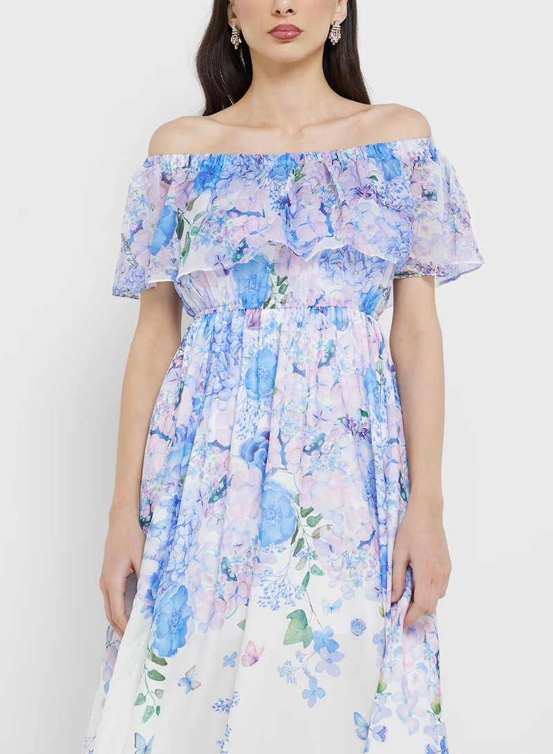 ايلا Floral Off-Shoulder Dress