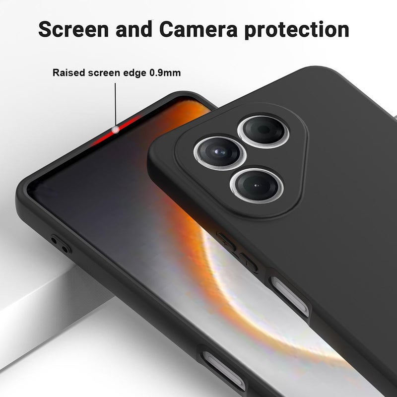 إيروريكس جراب هاتف Tecno Pava 7 4G / Pava 7 Neo بلون سادة من السيليكون السائل المقاوم للسقوط بتغطية كاملة (أسود) - Image 4