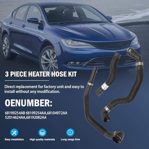 Gaogsiy 68199254AB HVAC Heater Hose Kit fits Grand Cherokee 20142018 200 20152017 Heater Hose Connector Replace 68104972AA 52014624AA 68192082AA 68199254AA - Image 3