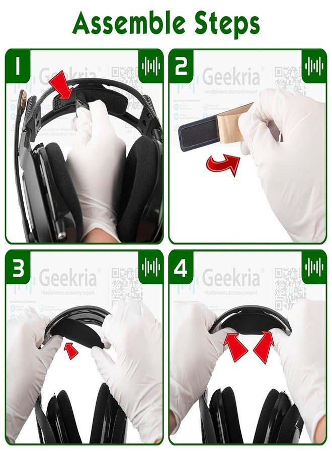 Geekria Velour Headband Pad Compatible with Astro A50 Gen 3/ Gen 4 Headphones, Replacement Band Repair Part (Black) - Image 5
