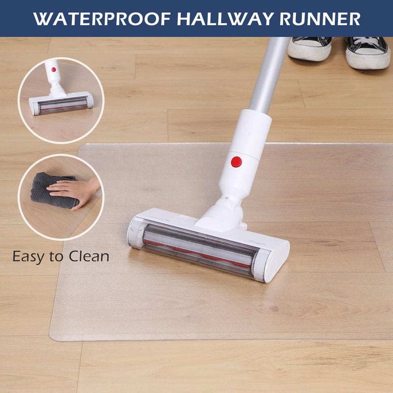 SALLOUS Runner Rug for Hallway, 3x10ft Plastic Floor Mat for Kitchen Entryway, Non-Slip Waterproof Runner Rug for Porch, Laundry, Vinyl Floor Protector Cover for Indoor & Outdoor (Clear) - Image 4