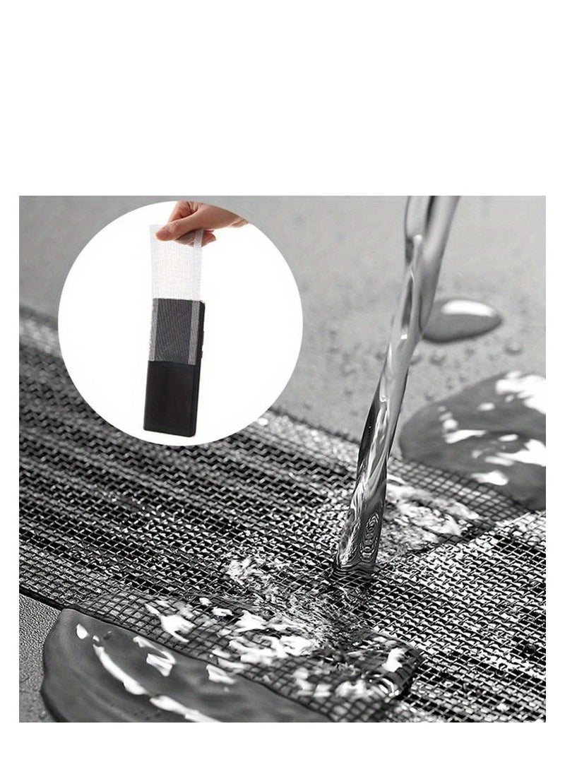 Generic 1 Roll 196.85inch Cutable Shower Drain Hair Catcher, Self-Adhesive Floor Drain Stickers, Disposable Mesh Sink Strainer Filter For  - Image 5